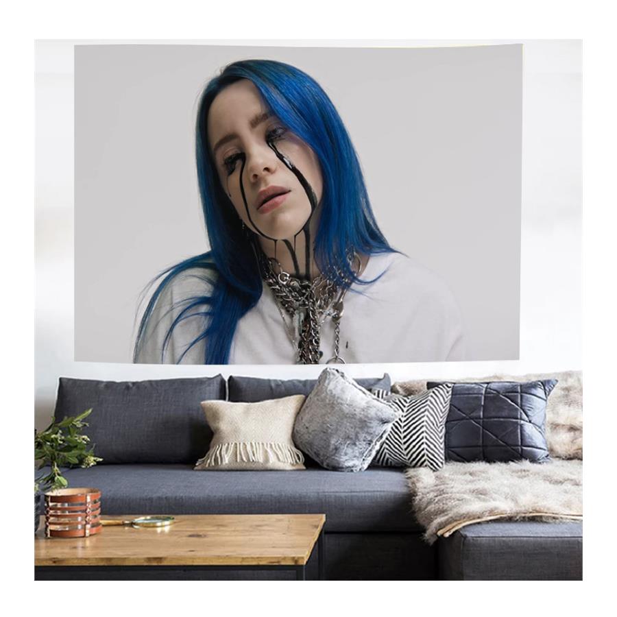 70 X 100 Cm Billie Eilish - Blue Hair Duvar Halısı