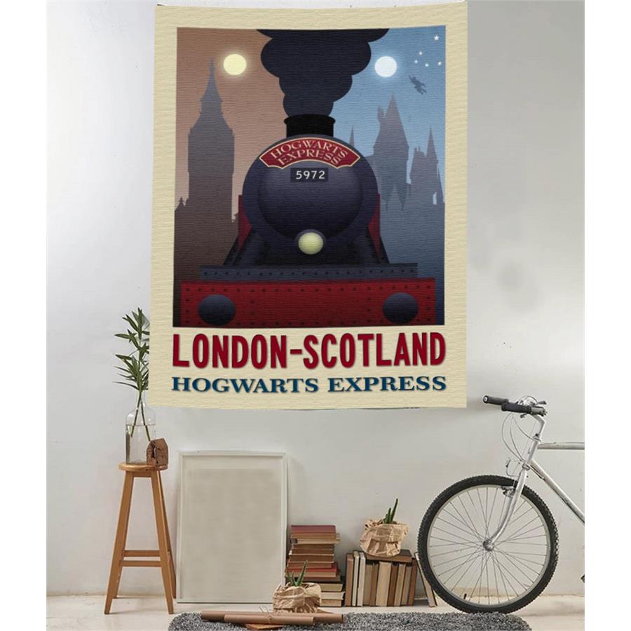 70 X 100 Cm Harry Potter London Scotland Hogwarts Express Duvar Halısı