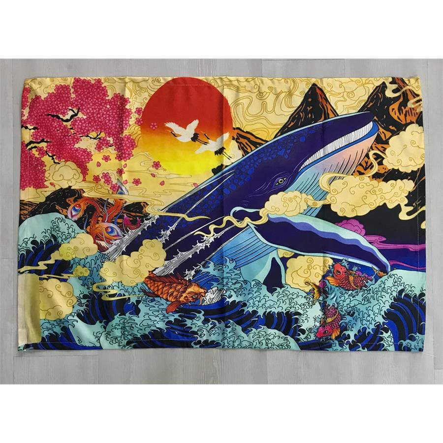 70 X 100 Cm Sea Wave Japanese Tapestry - Duvar Halısı
