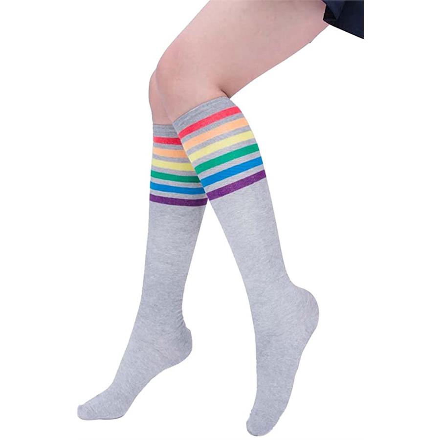 Rainbow Gri Melanj Dizaltı Çorap