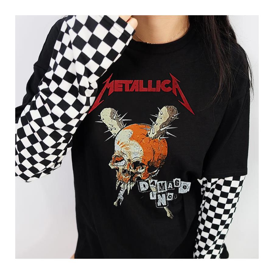 Metallica - Damage Inc. (Unisex) Damalı Kollu T-Shirt