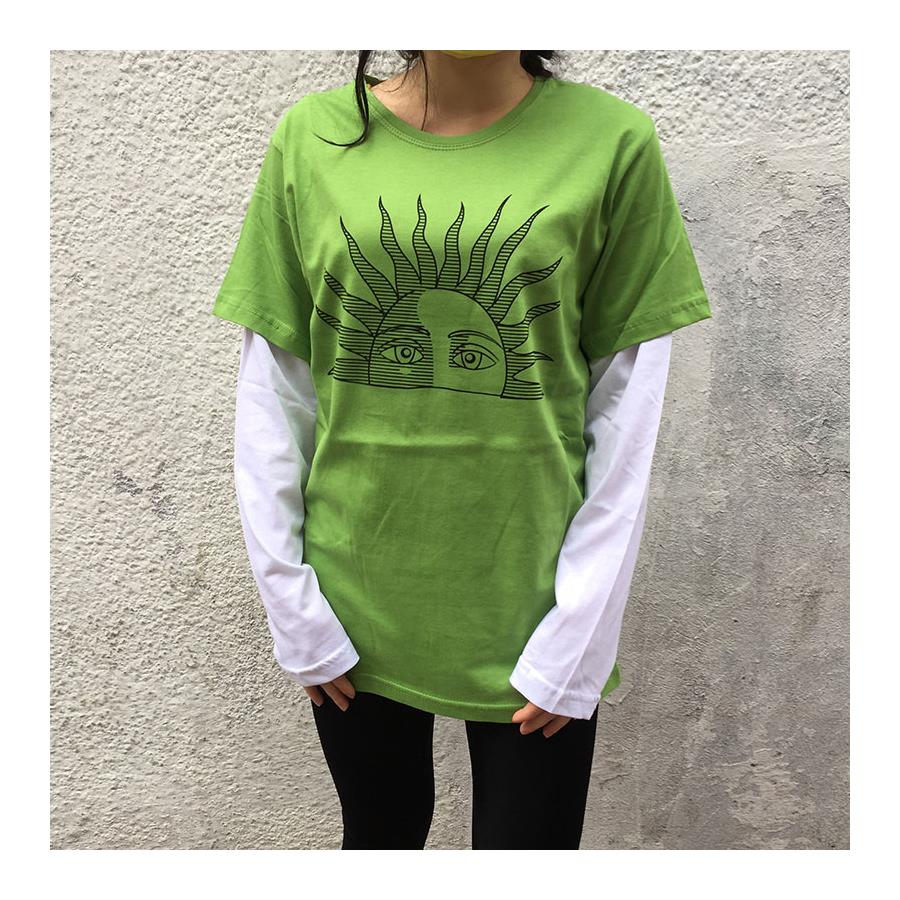 Yeşil The Sun (Unisex) Beyaz Kollu T-Shirt