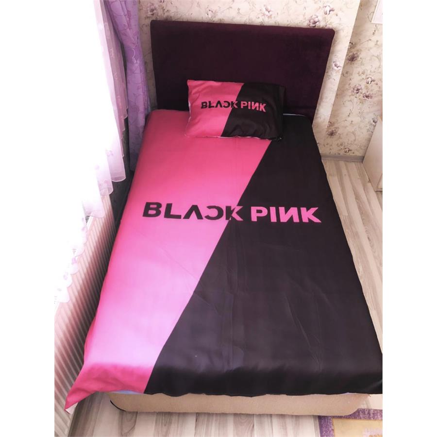 K-Pop Black Pink Logo - Tek Kişilik Nevresim Takımı