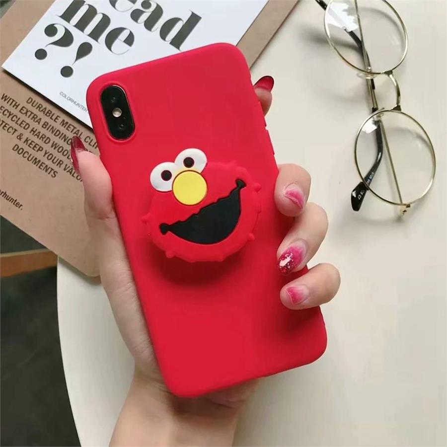 Kurabiye Canavarı-Elmo Tutuculu Kırmızı Iphone Telefon Kılıfları