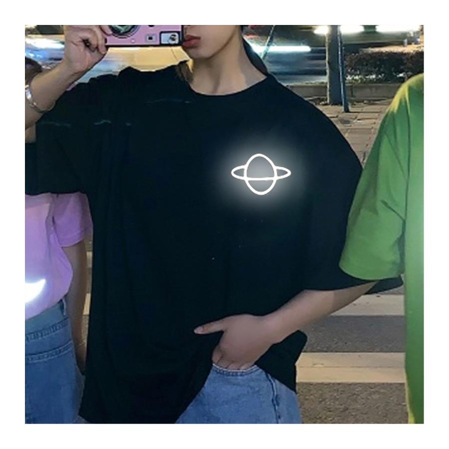 Satürn Reflektör Baskı Unisex T-Shirt