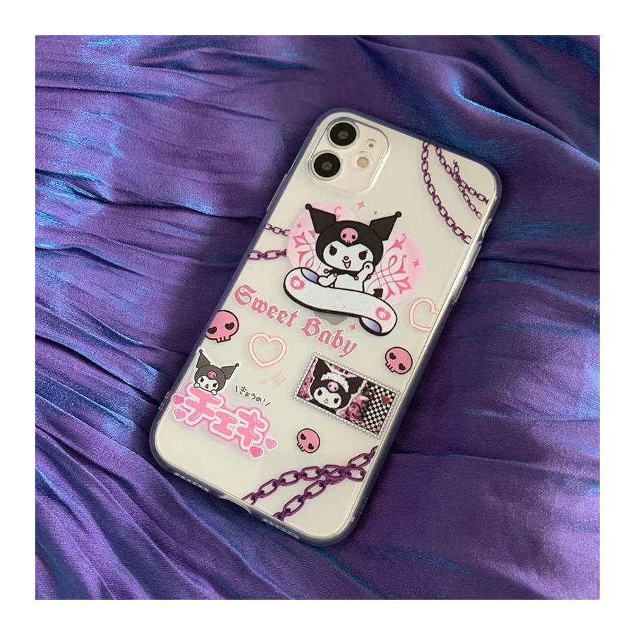 Anime Kuromi Sweet Baby Cat Şeffaf  Iphone Telefon Kılıfları