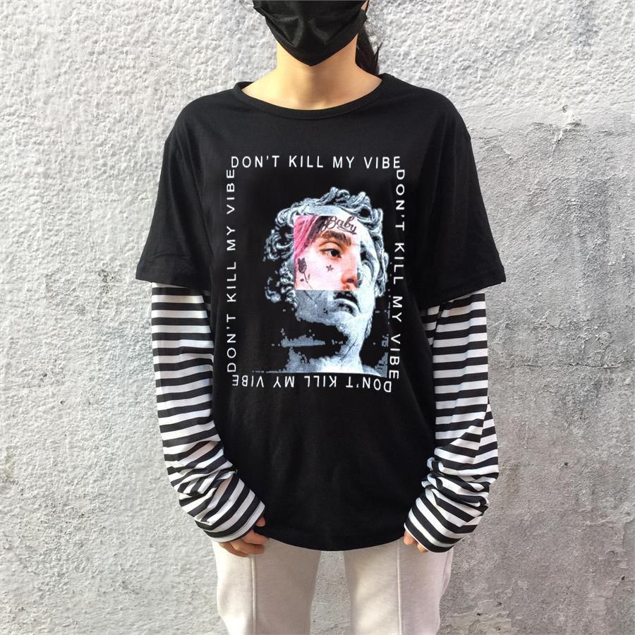 Lil Peep Don'T Kill My Vibe Unisex Çizgili Kollu T-Shirt