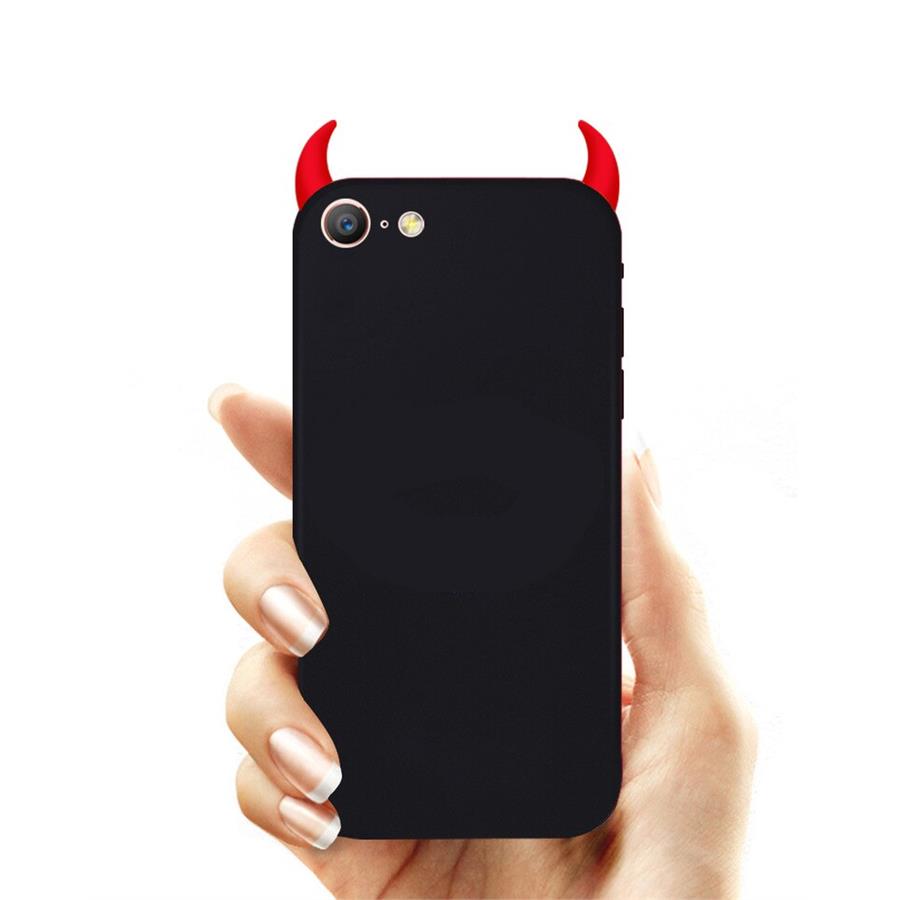 Siyah Şeytan Boynuzlu Iphone Telefon Kılıfları