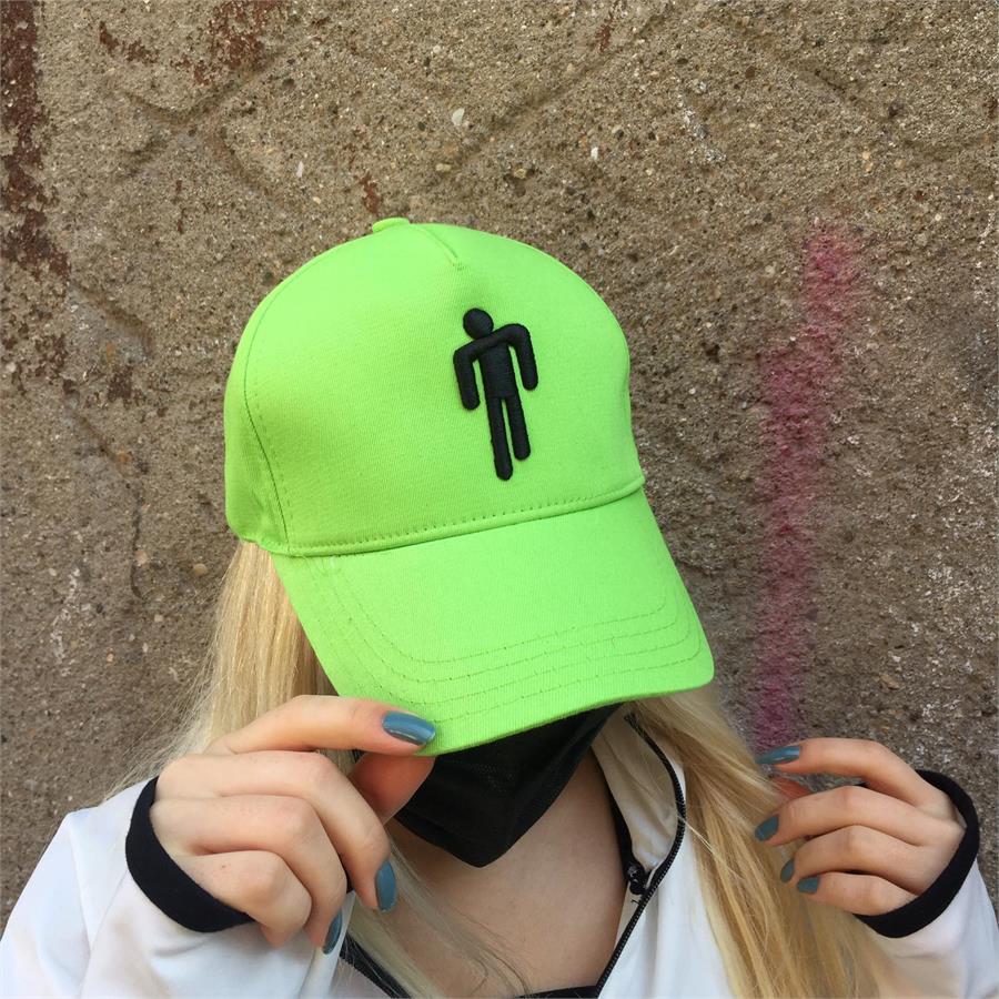 Billie Eilish Siyah Sembol Neon Yeşil Şapka