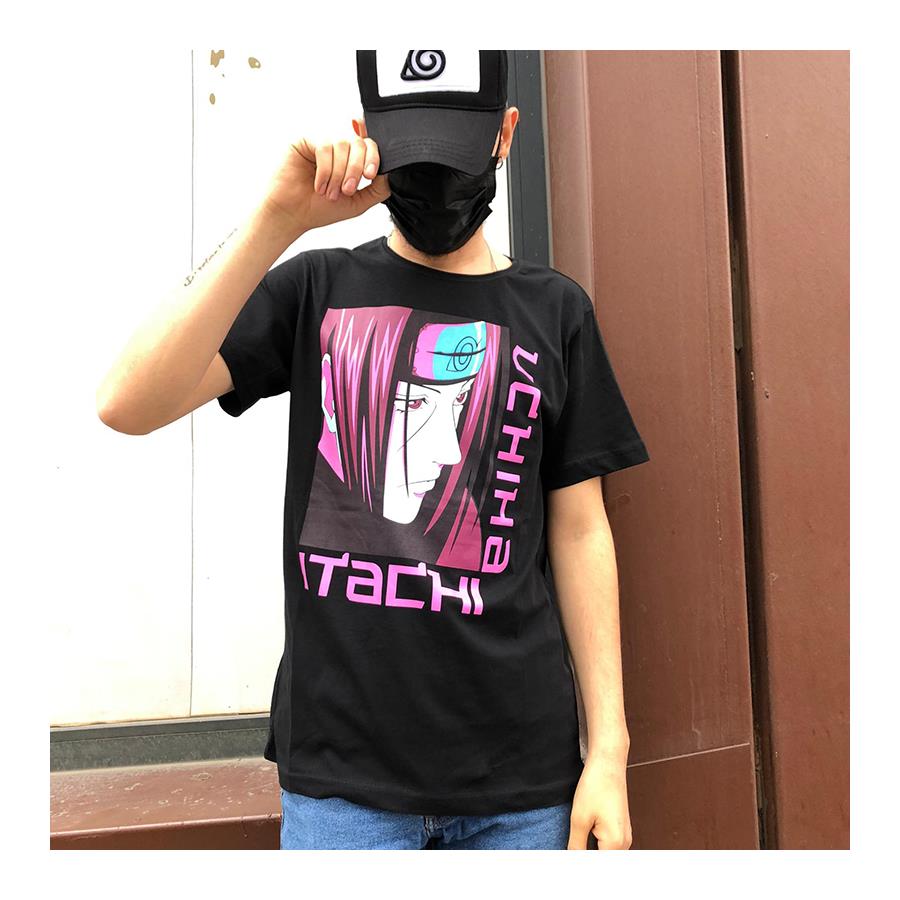 Anime Naruto : Itachi Uchiha Purple Profil Siyah Unisex T-Shirt