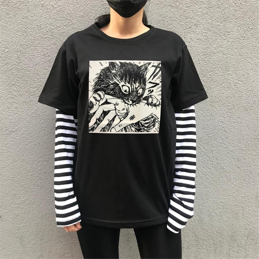 Tomie Junji Ito Unisex Çizgili Kollu T-Shirt