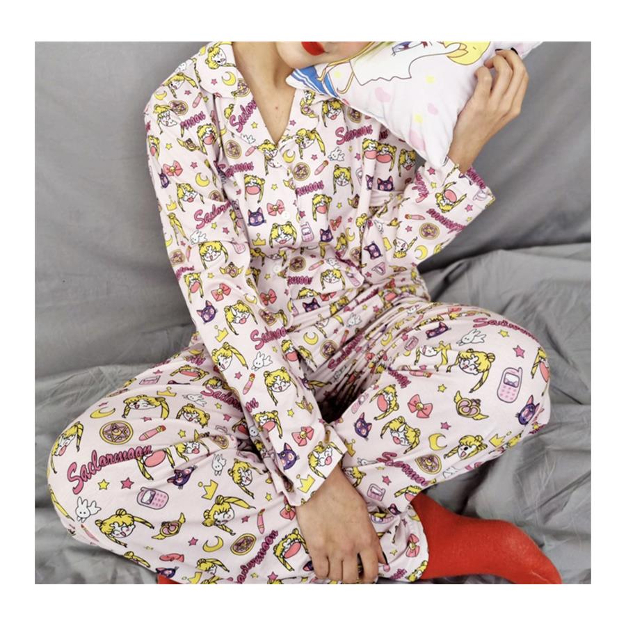 Anime Sailor Moon Tavşan Kolaj  (Unisex) Pijama Takımı