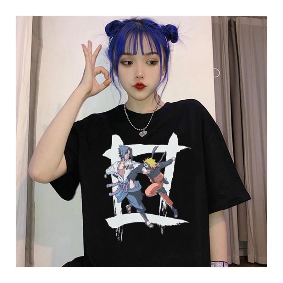 Anime Naruto Uzumaki Fight Siyah Unisex T-Shirt