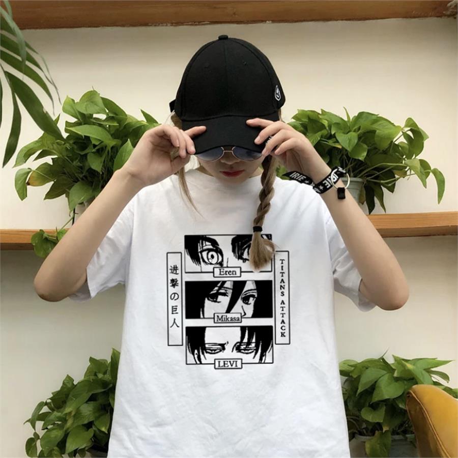 Anime Attack On Titan Eyes Beyaz (Unisex) T-Shirt 