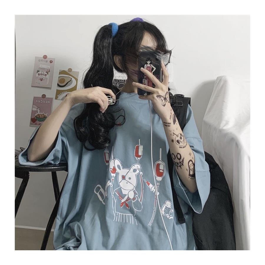 Anime Harajuku Gothic Punk Mavi (Unisex) T-Shirt 
