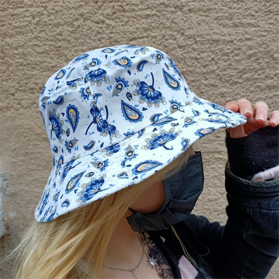 Blue Art Of Marbling Bucket Şapka