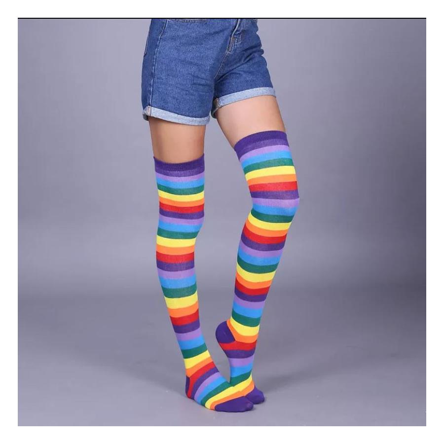 Rainbow Çizgili Dizüstü Çorap