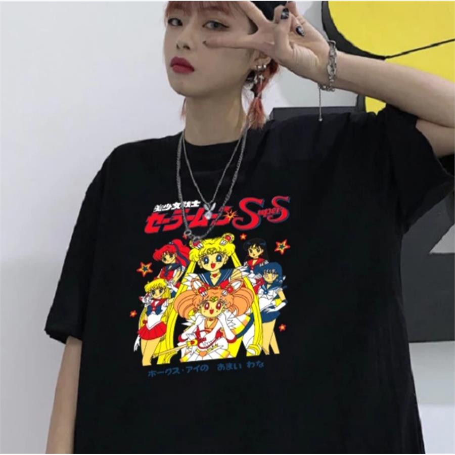 Anime Siyah Sailor Moon All Characters Unisex T-Shirt