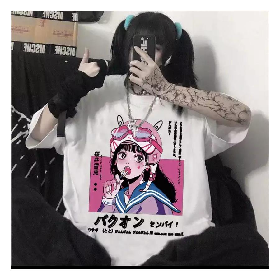 Anime Lolipop Girl Beyaz (Unisex) T-Shirt 