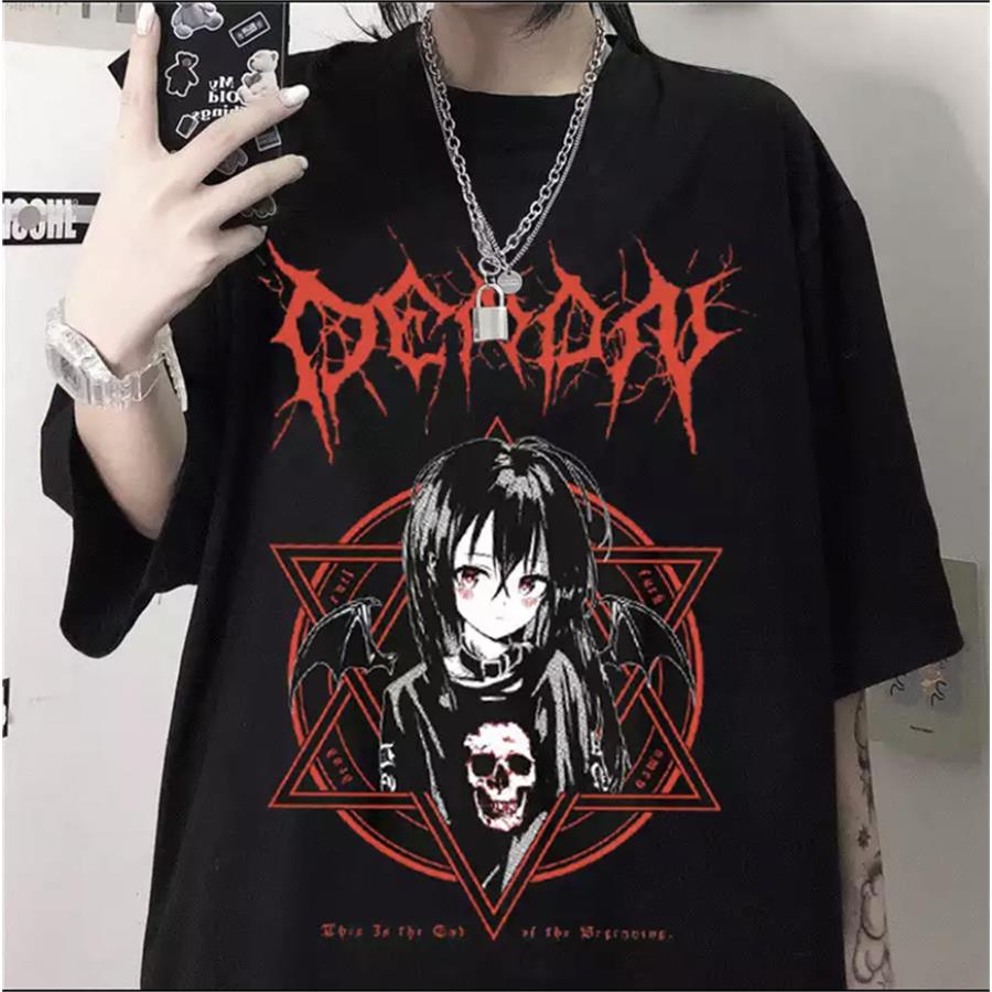 Anime Siyah Harajuku Punk Demon Unisex T-Shirt