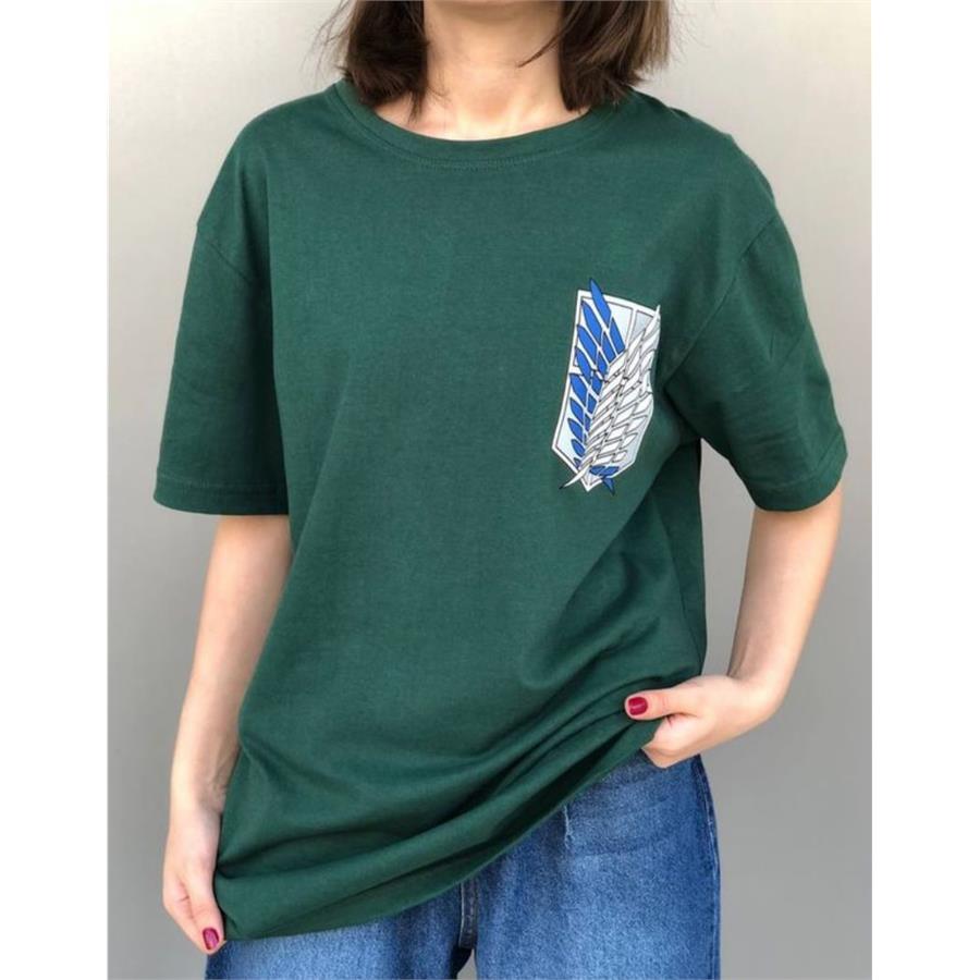 Anime Attack On Titan Wings Of Liberty Yeşil (Unisex)  T Shirt