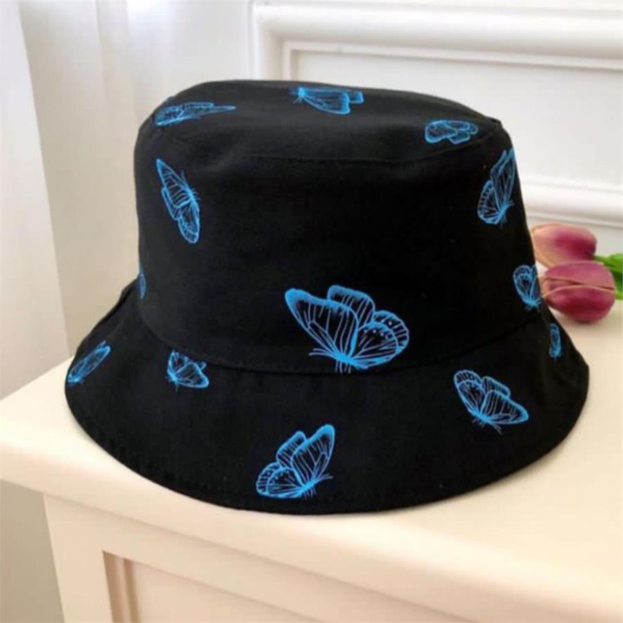 Blue Butterfly Bucket Şapka