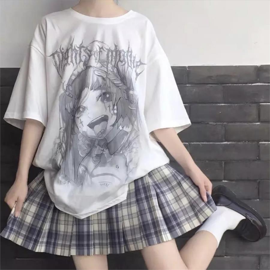 Japanese Cartoon Dark Casual Gothic Unisex T-Shirt