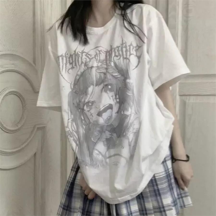 Japanese Cartoon Dark Casual Gothic Unisex T-Shirt