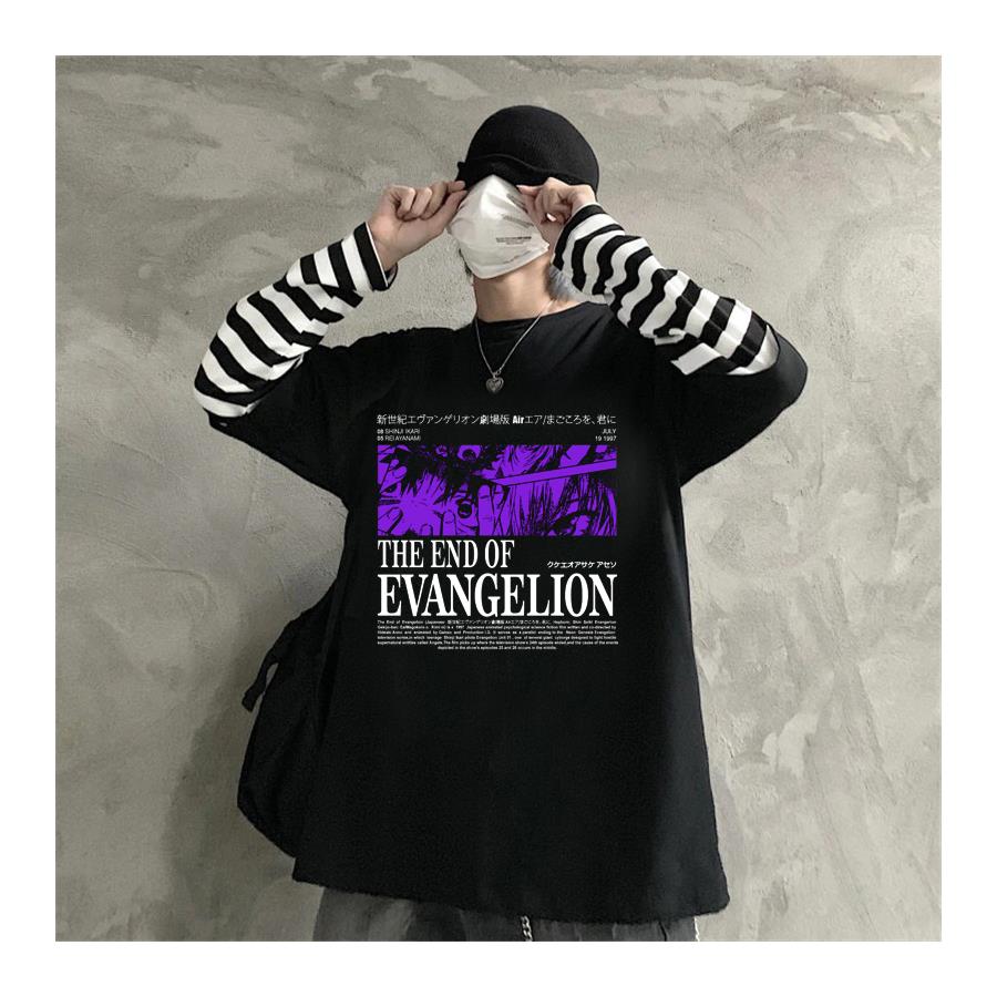 The End Of Evangelion Çizgili Kollu Unisex T-Shirt 