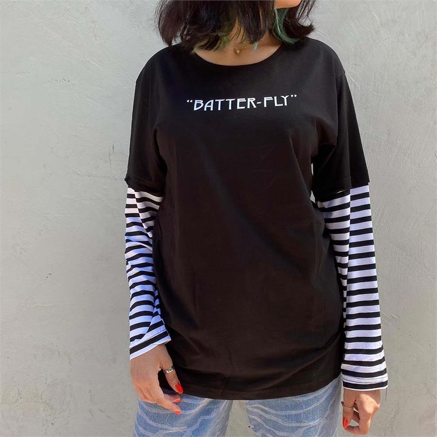 Batter - Fly (Unisex) Çizgili Kollu T-Shirt