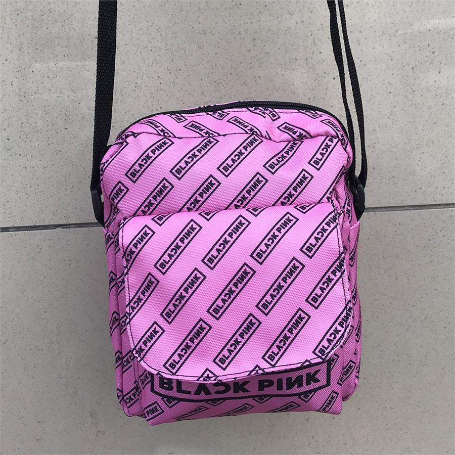 Black Pink Logo Kolaj Cover Ayarlanabilir Çapraz Çanta