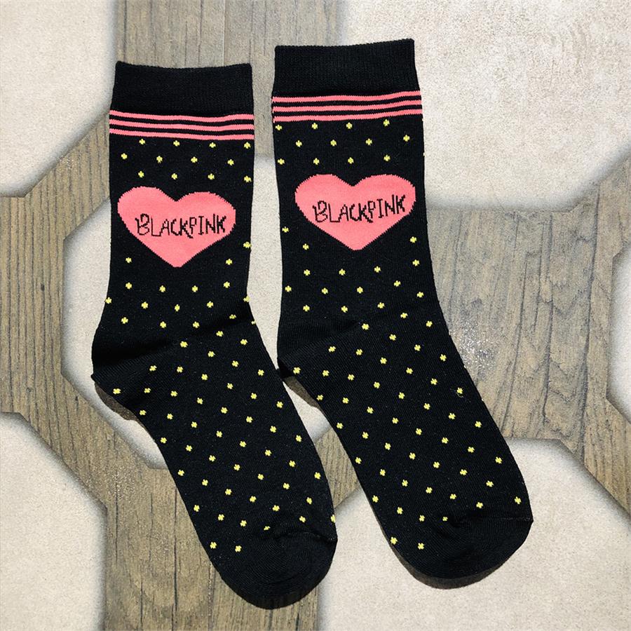 Black Pink Heart Çorap