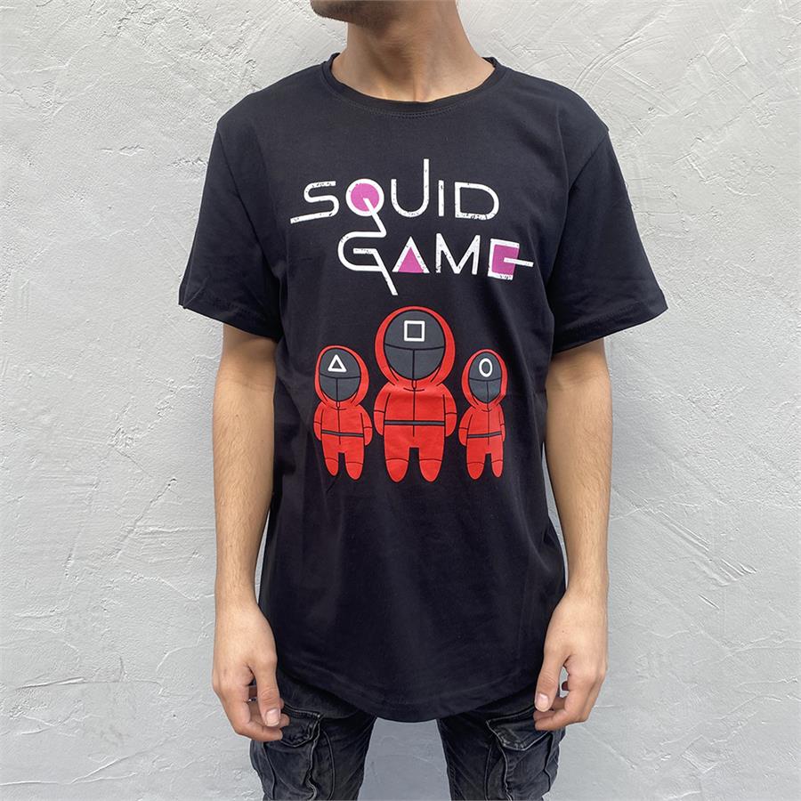Squid Game Soldier Siyah Unisex T-Shirt