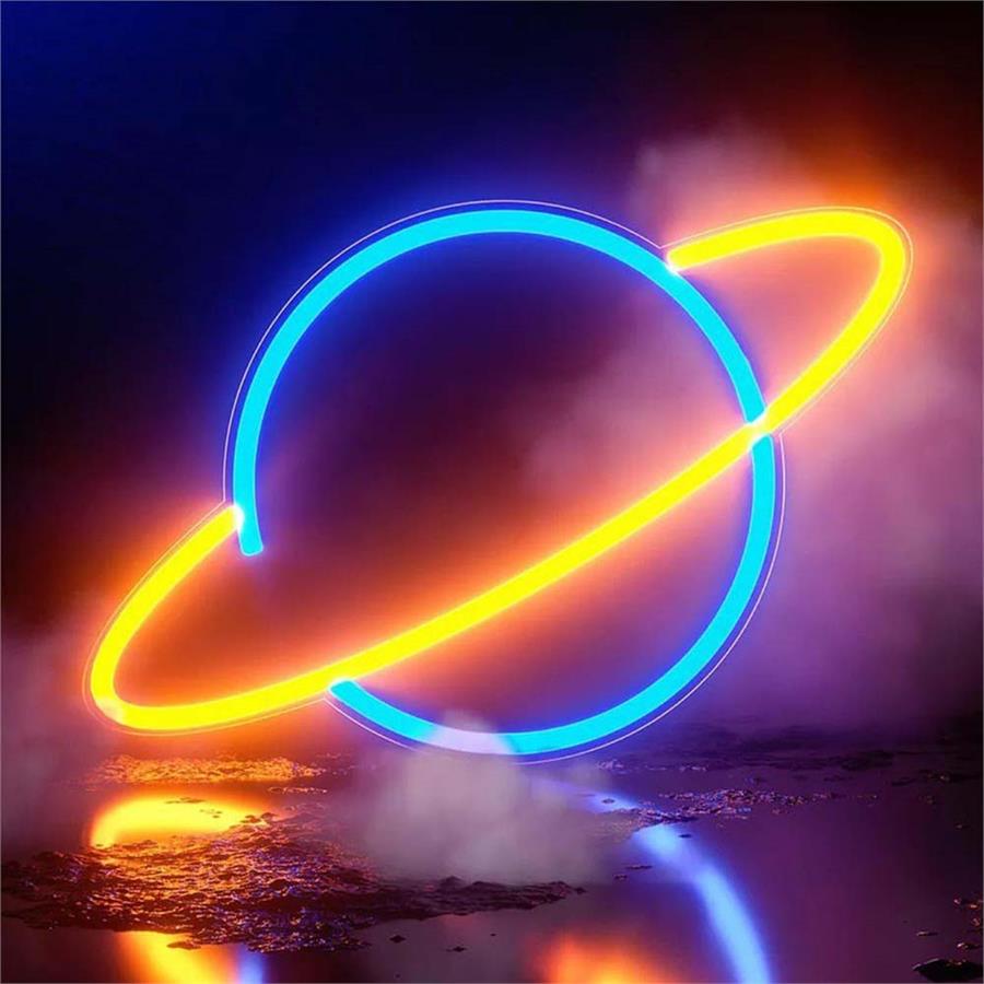 Satürn Neon Gece Lambası