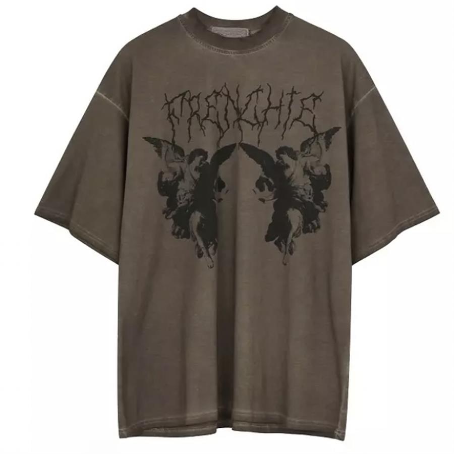 Kahverengi Frenchie Angel Unisex T-Shirt