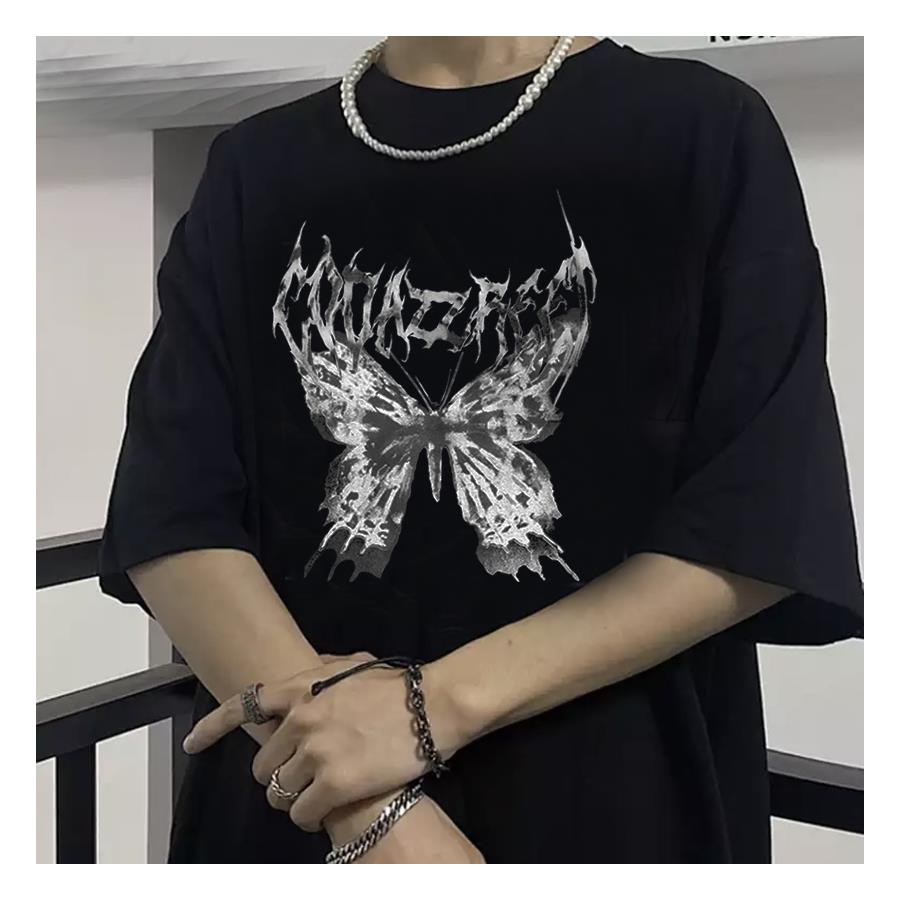 Harajuku Butterfly Siyah (Unisex)T-Shirt