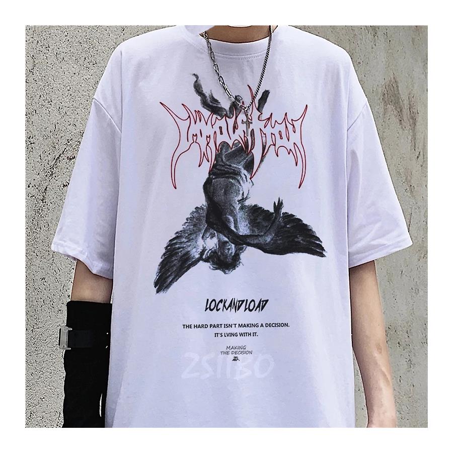 Harajuku Gothic Lock And Load Angel Beyaz (Unisex)T-Shirt