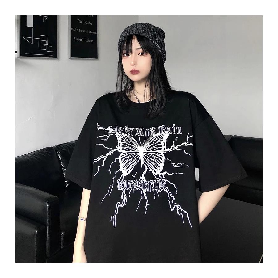 Harajuku Gothic Light And Rain Butterfly (Unisex)T-Shirt