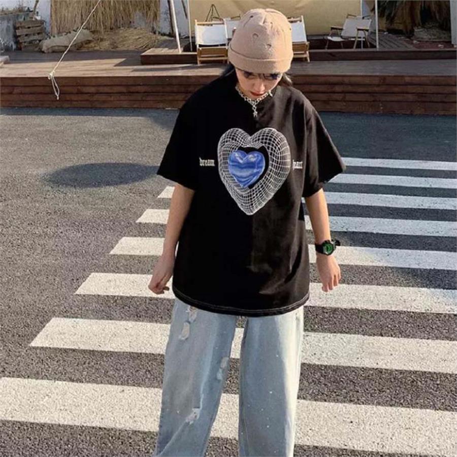 Harajuku Dream Heart Siyah (Unisex) T-Shirt