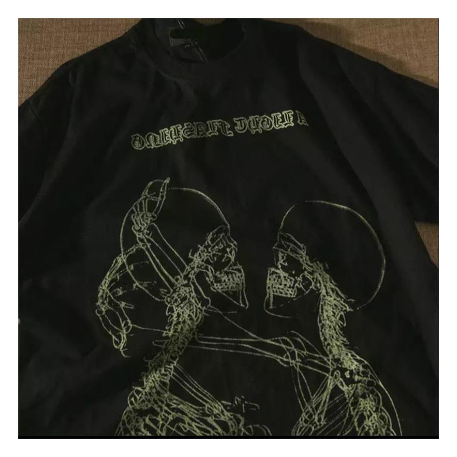 Harajuku Skeleton Couple Siyah (Unisex) T-Shirt