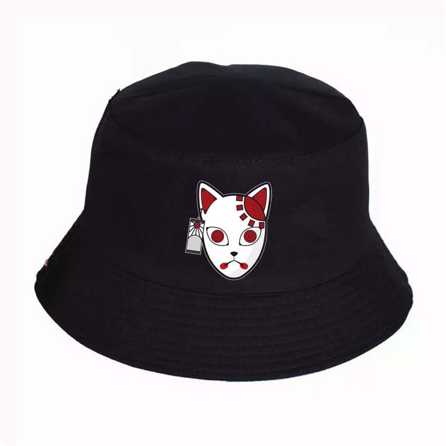 Anime Demon Slayer Fox Mask Bucket Şapka
