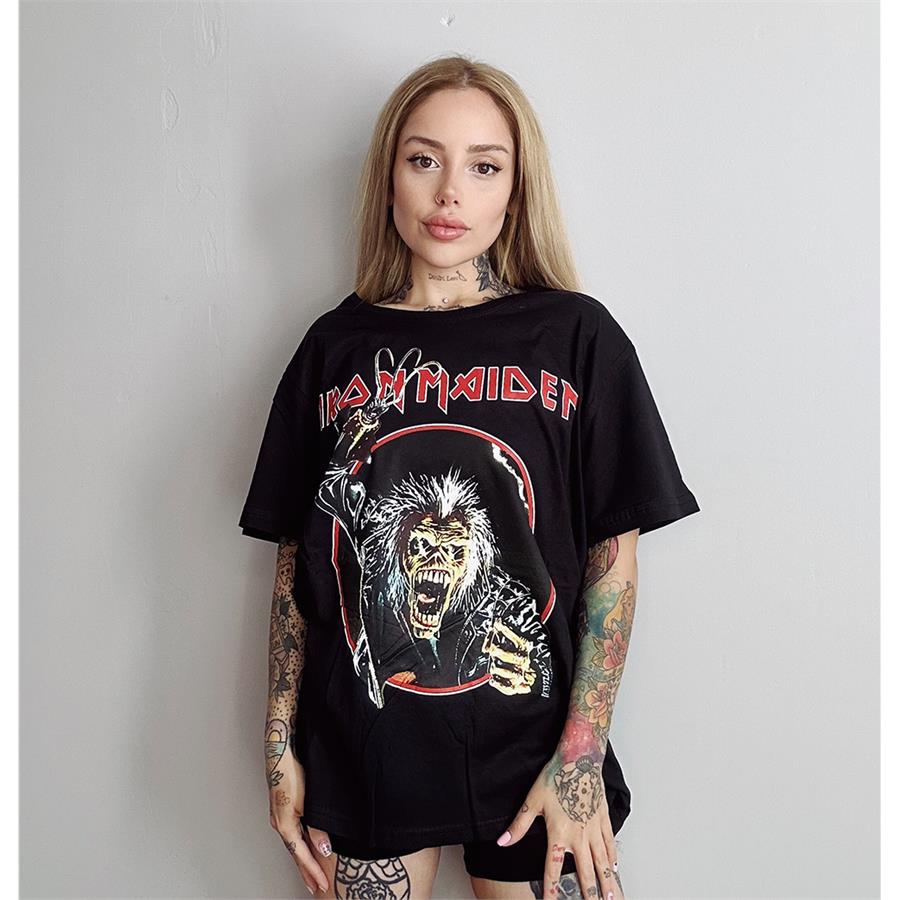 Iron Maiden Eddie Skeleton Siyah Unisex T-Shirt