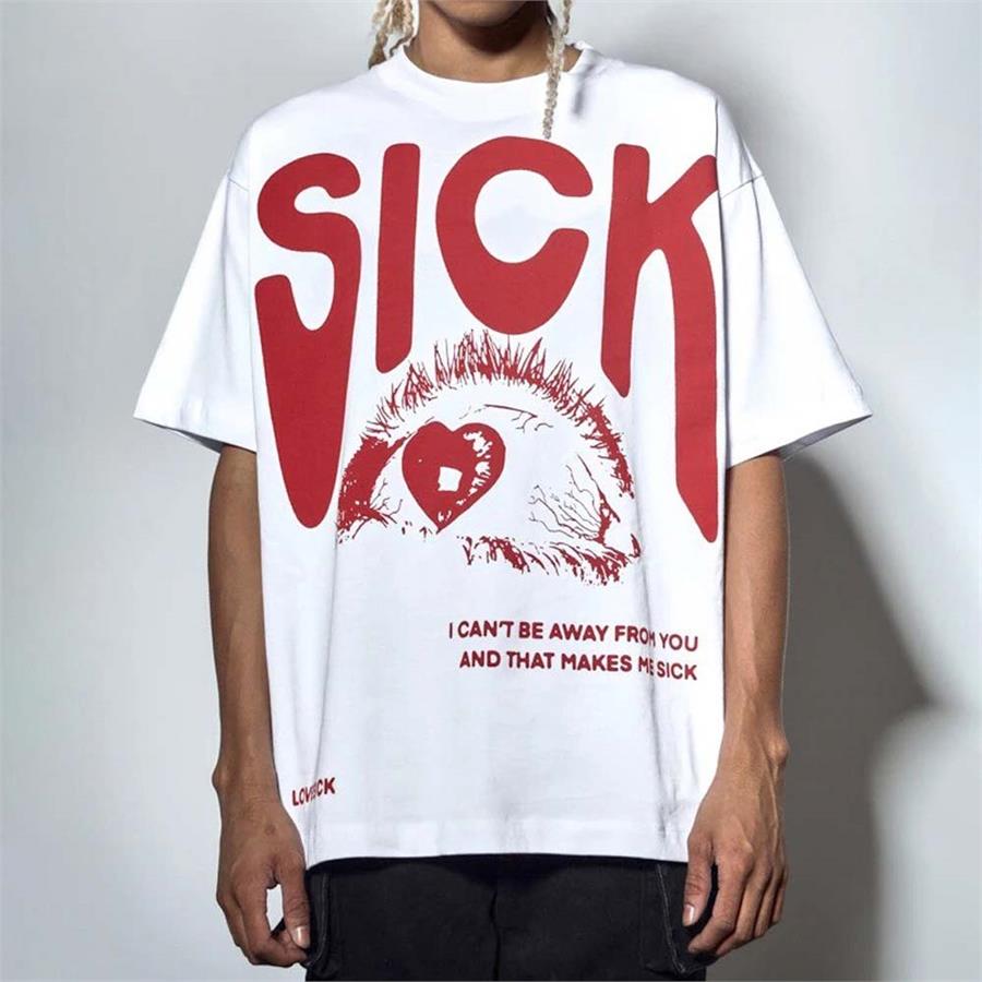 Harajuku Sick Eye Beyaz (Unisex) T-Shirt