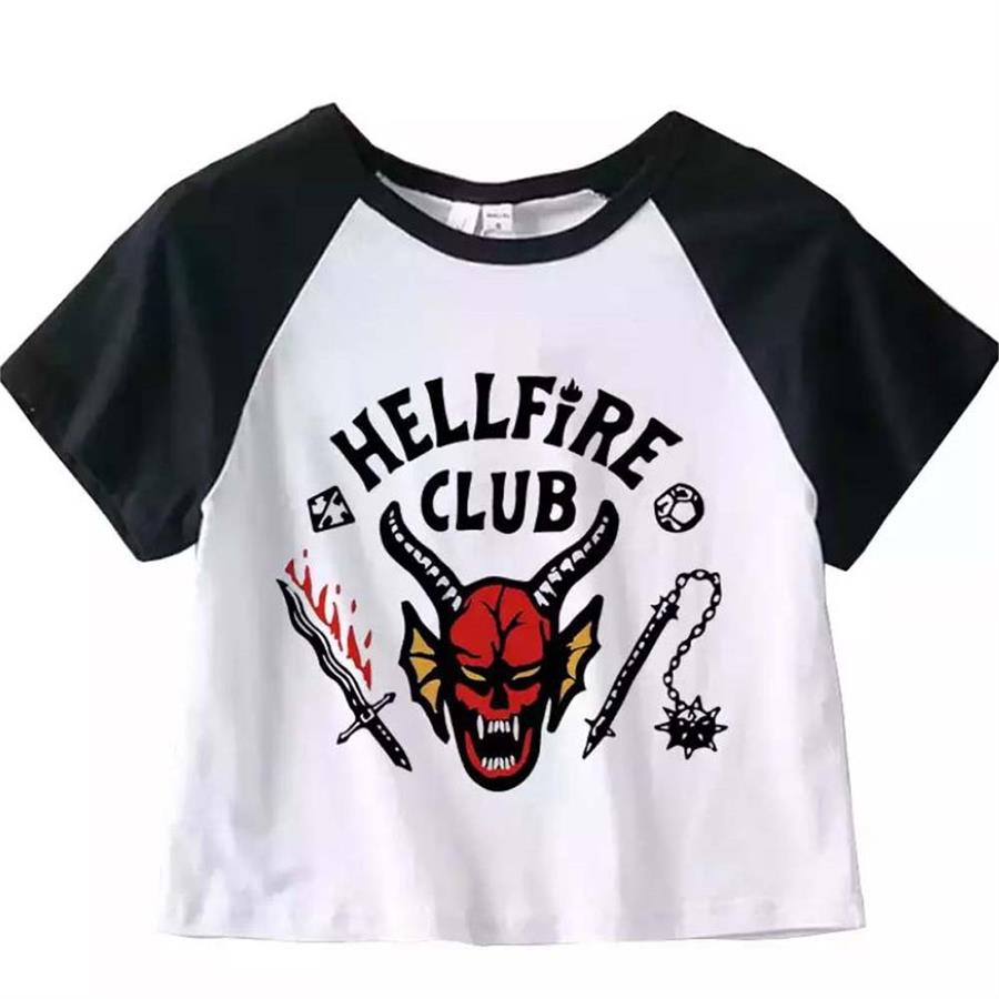 Stranger Things 4. Sezon Dustin Hellfire Club Beyaz Yarım T-Shirt