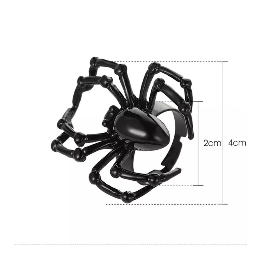 Siyah 3D Örümcek Yüzük