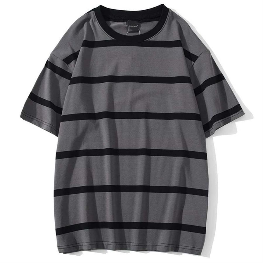 Gri Üzerine Siyah İnce Çizgili (Unisex) T-Shirt