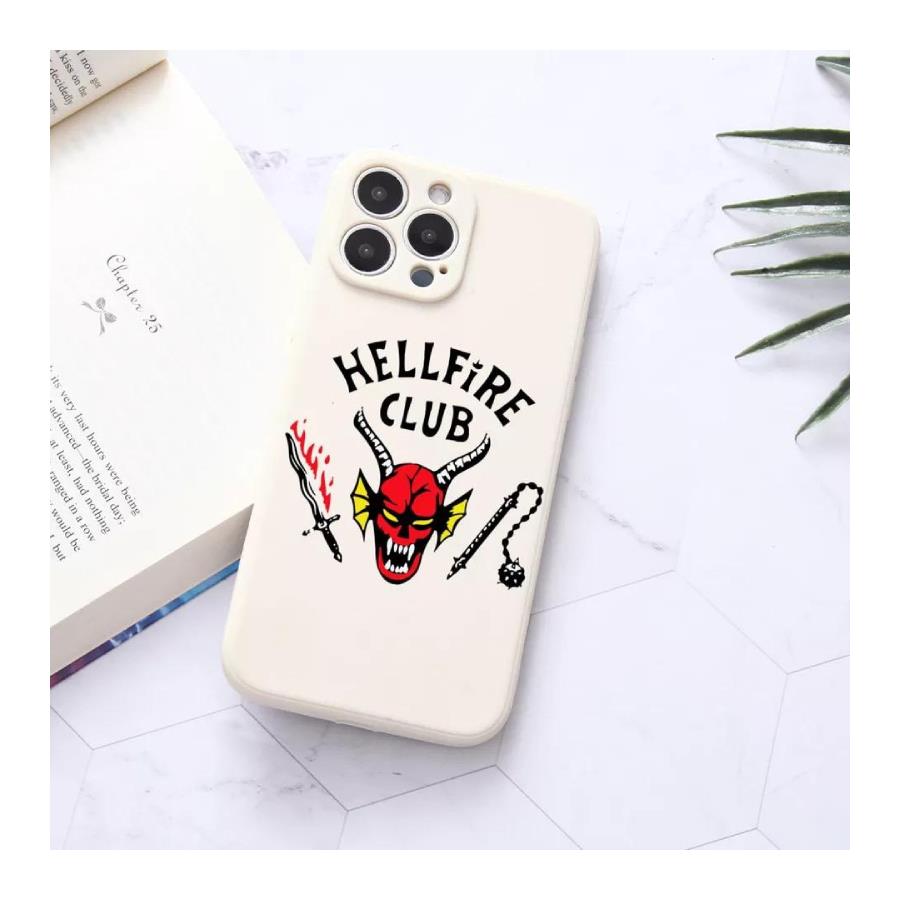 Stranger Things Hellfire Club Beyaz Iphone Telefon Kılıfları
