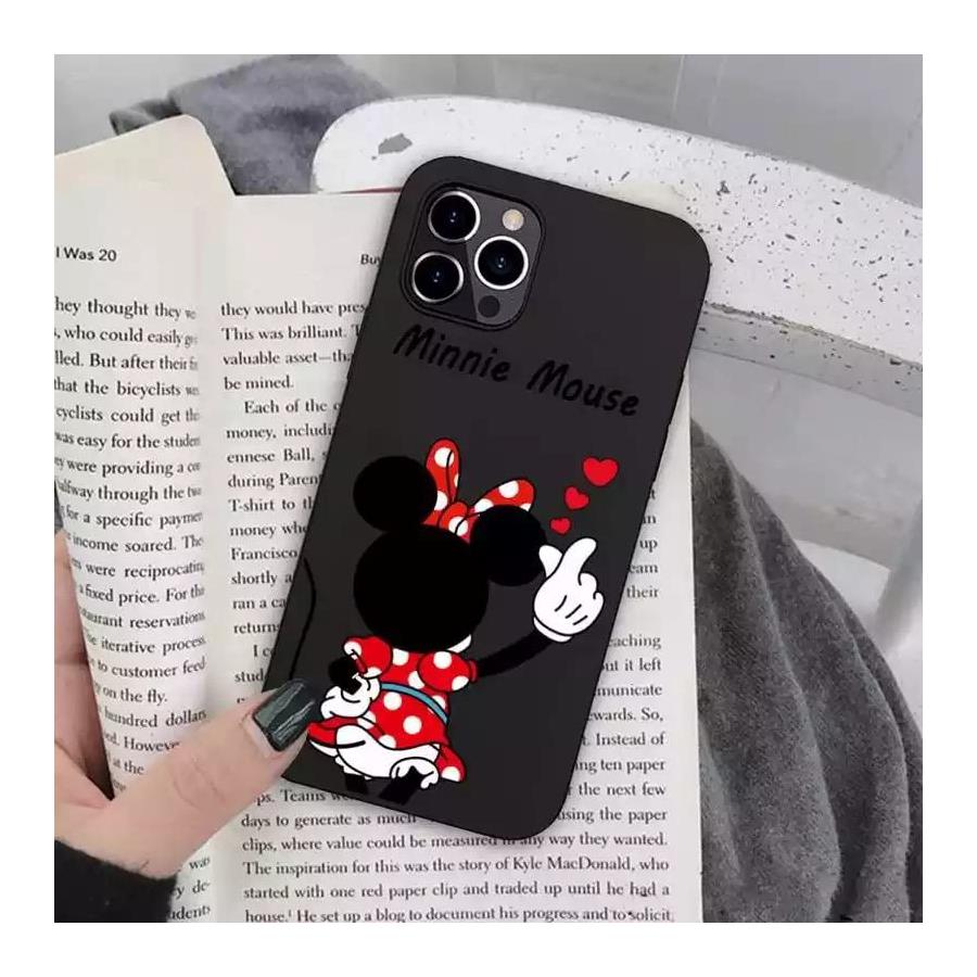 Minnie Mouse Kırmızı Kalpli Siyah Iphone Telefon Kılıfları