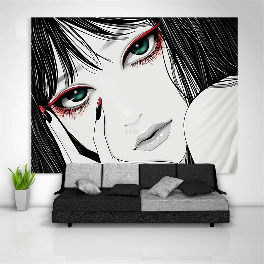 70 X 100 Cm Gothic Girl - Green Eyes Duvar Halısı 