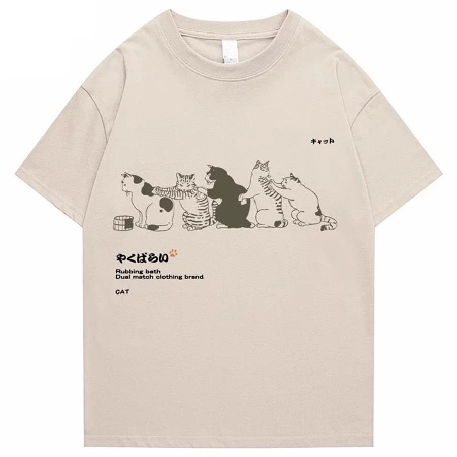 Rubbing Bath Cats Bej (Unisex) T-Shirt